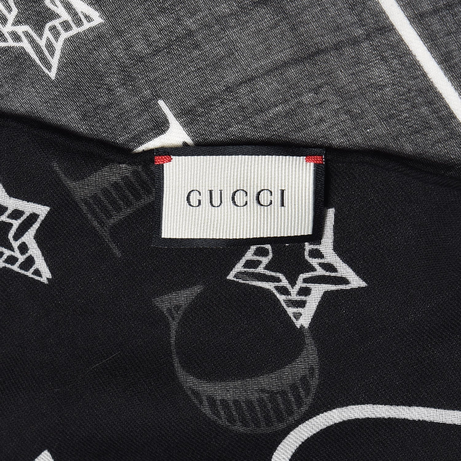 Gucci Cotton Dragon Print Square Scarf Black 4 of 6