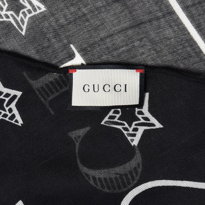 Gucci Cotton Dragon Print Square Scarf Black 4 of 6