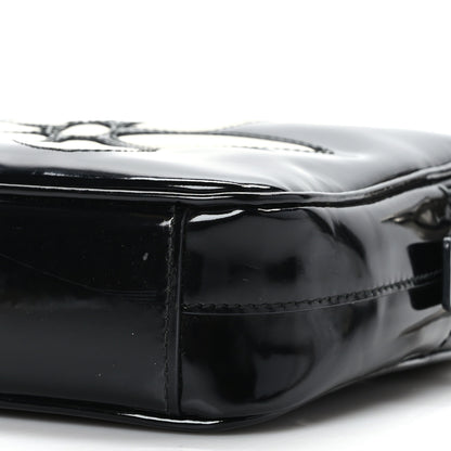 Prada Spazzolato Floral Camera Crossbody Black White 9 of 9