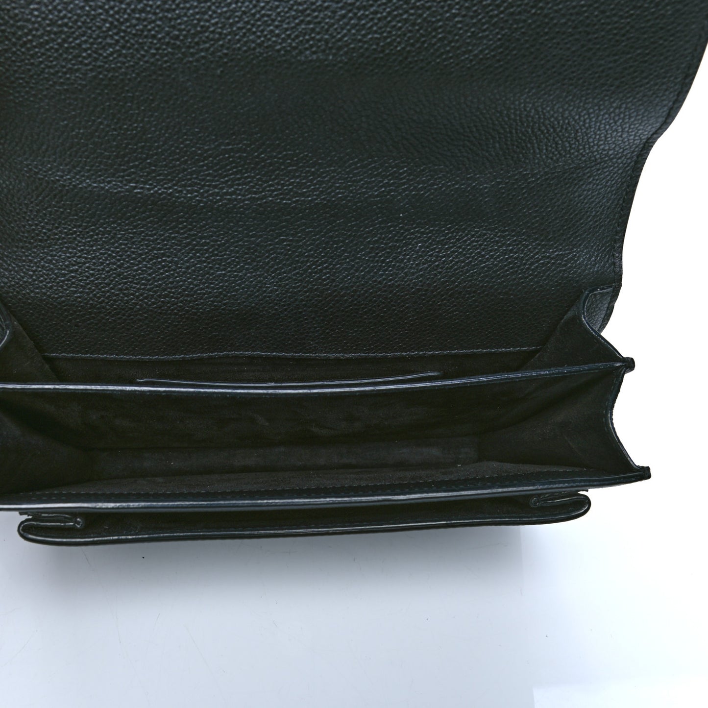Grained Calfskin Medium Monogram Sunset Satchel Black