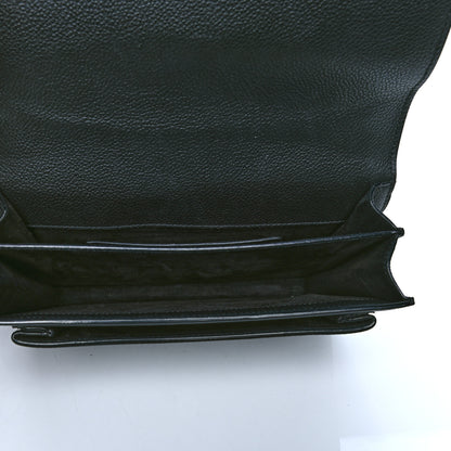 Saint Laurent Grained Calfskin Medium Monogram Sunset Satchel Black 4 of 4