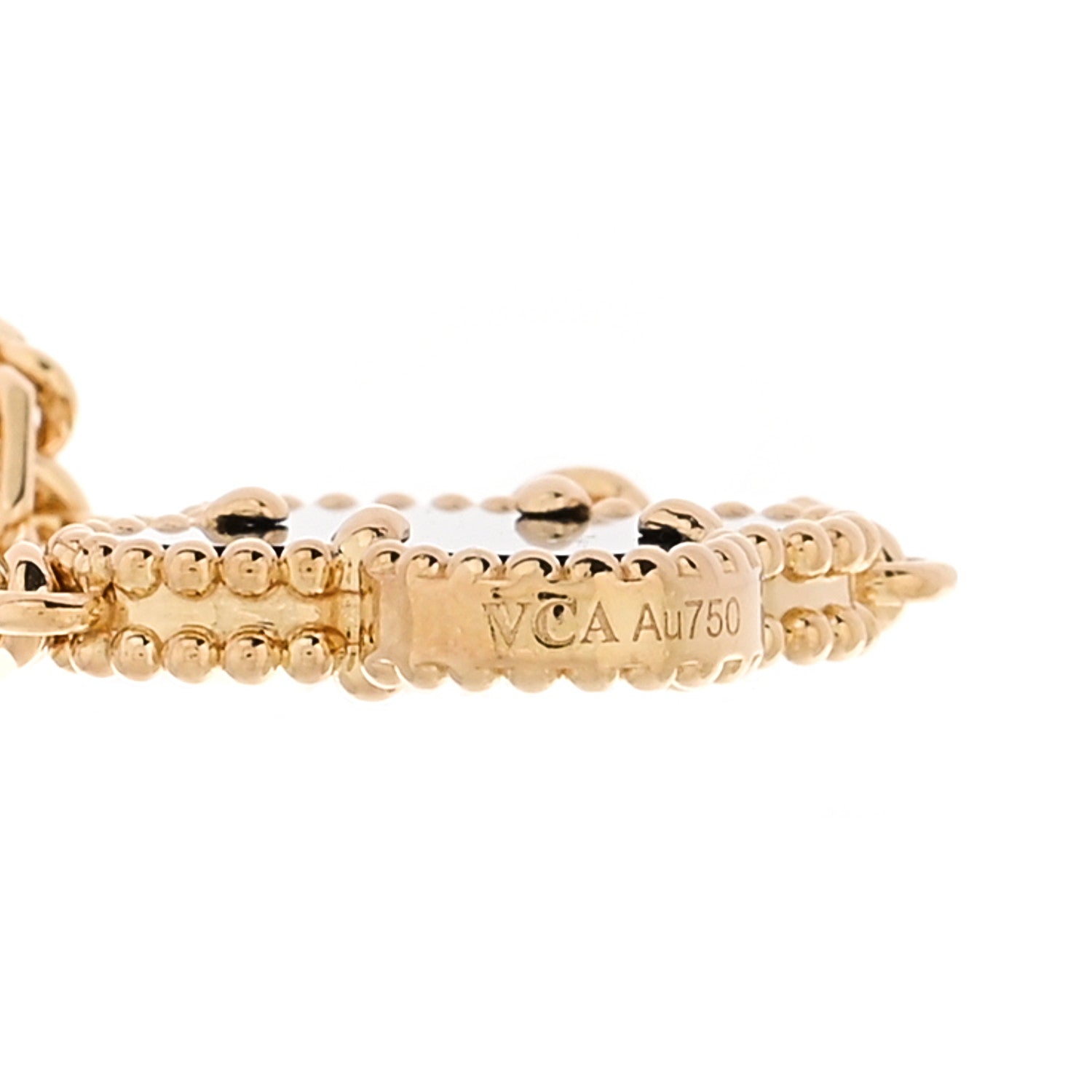 Van Cleef & Arpels 18K Yellow Gold Black Onyx 5 Motifs Vintage Alhambra Bracelet 4 of 5