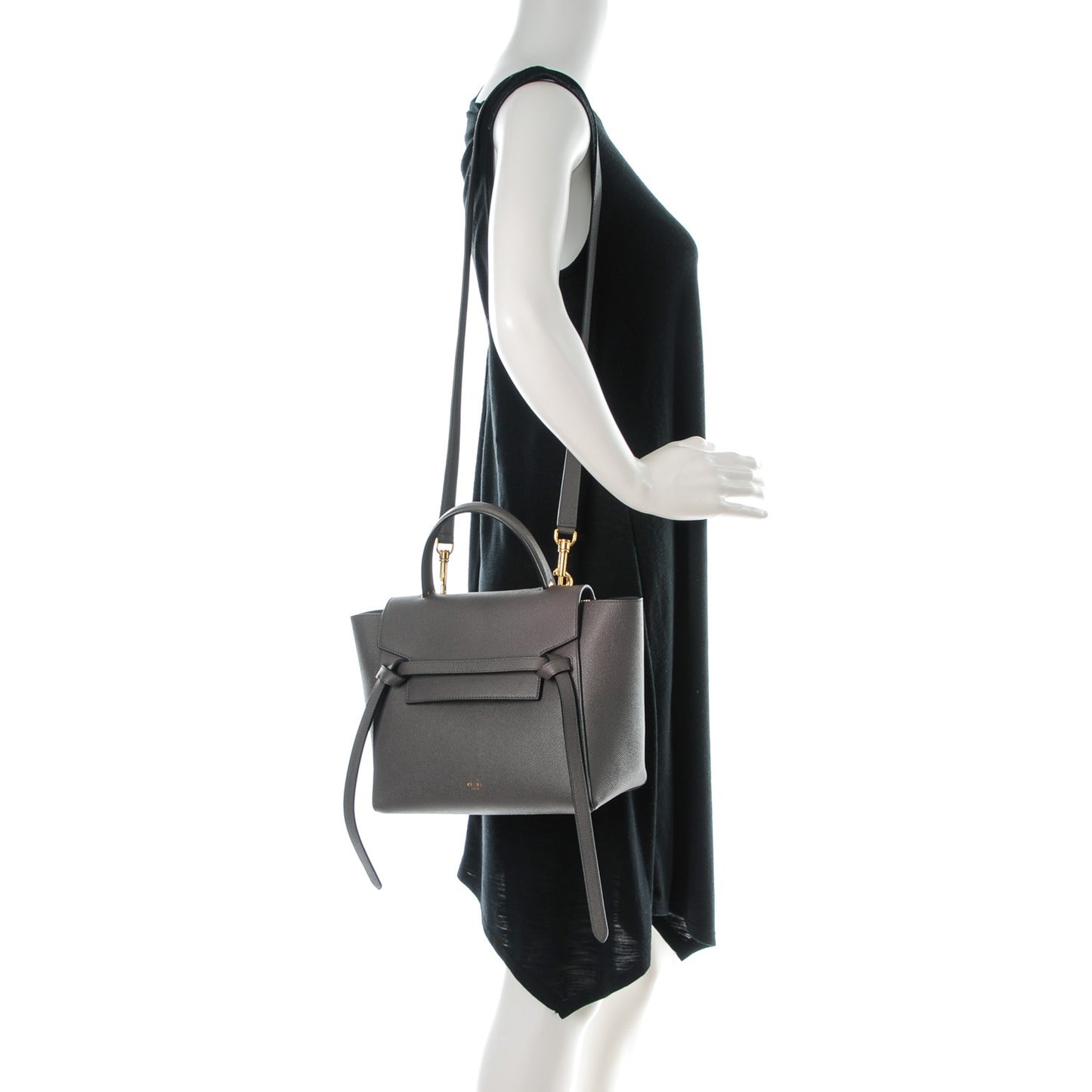 Grained Calfskin Micro Belt Bag Grey