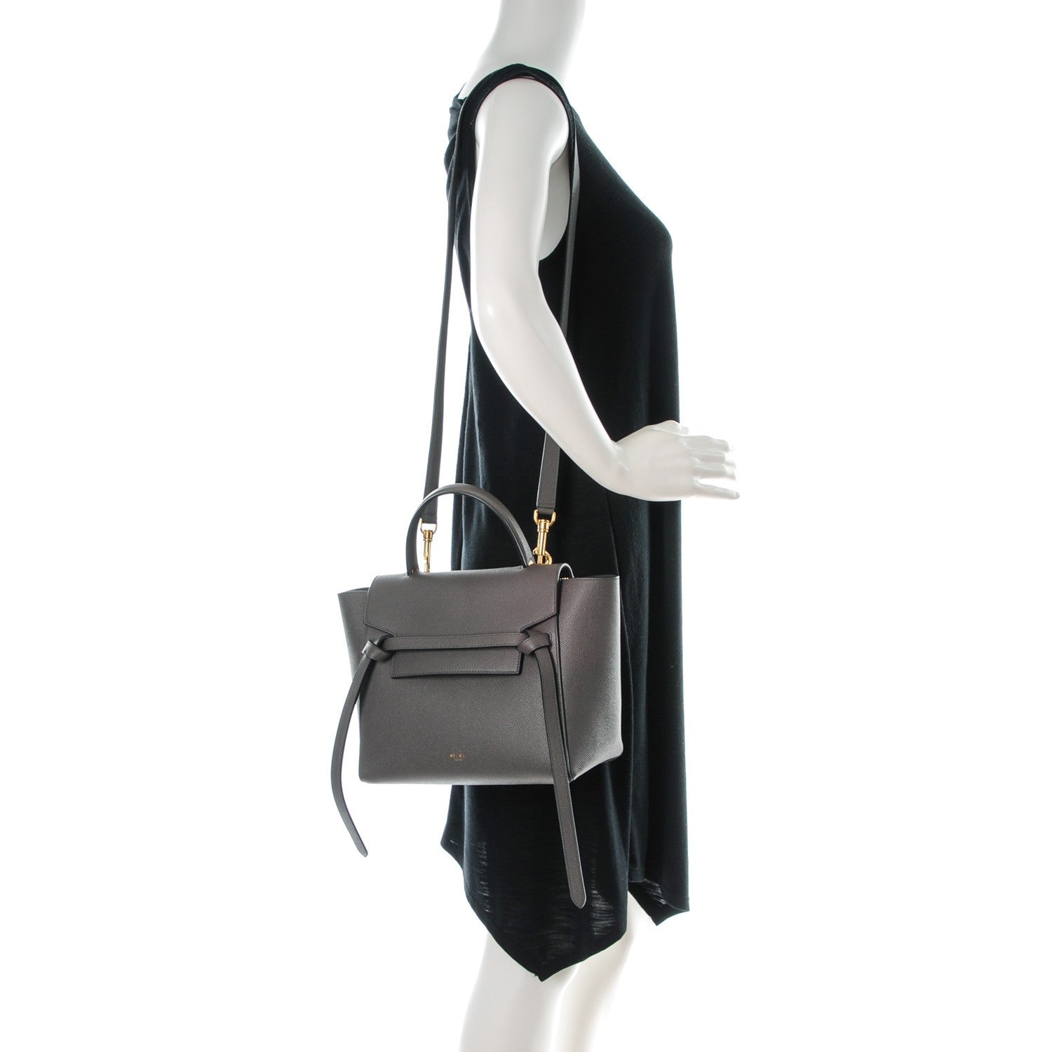 Celine Grained Calfskin Micro Belt Bag Grey 2 of 9