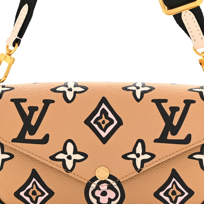 Louis Vuitton Monogram Wild At Heart Felicie Strap & Go Arizona Creme 7 of 9