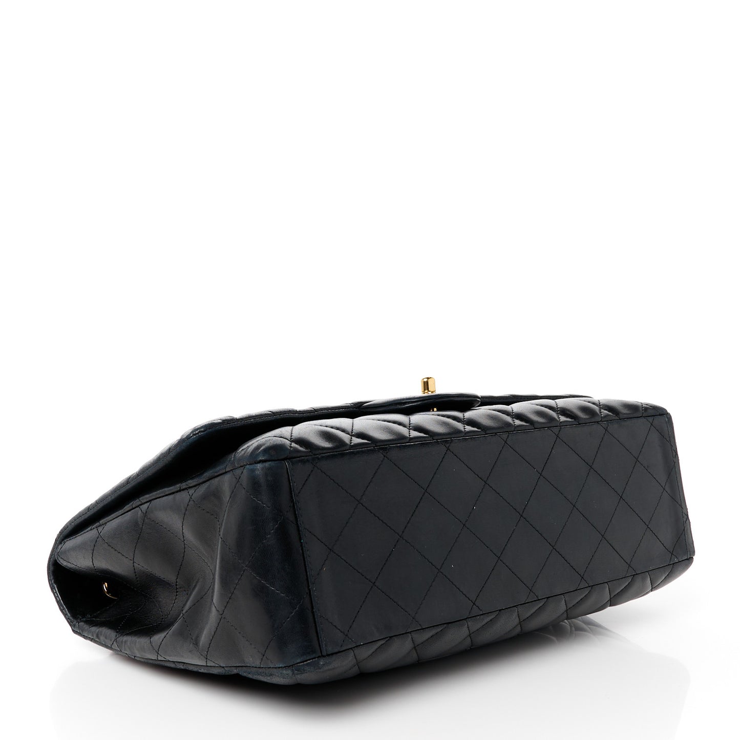 Lambskin Quilted Maxi Single Flap Black