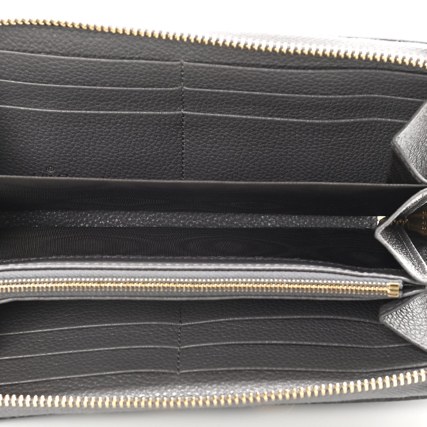 Grainy Calfskin Zumi Zip Around Wallet Dusty Grey