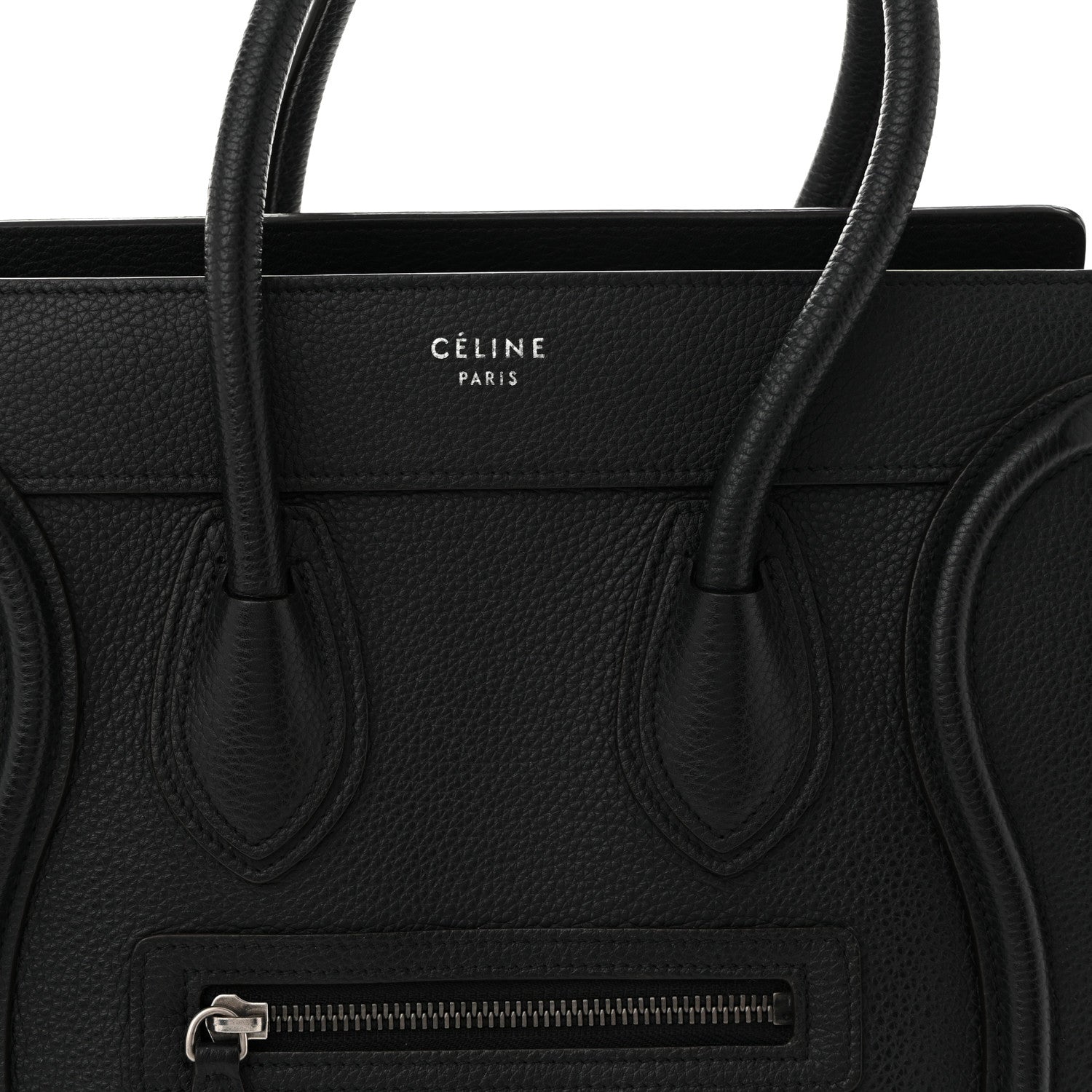Celine Drummed Calfskin Micro Luggage Black 8 of 10