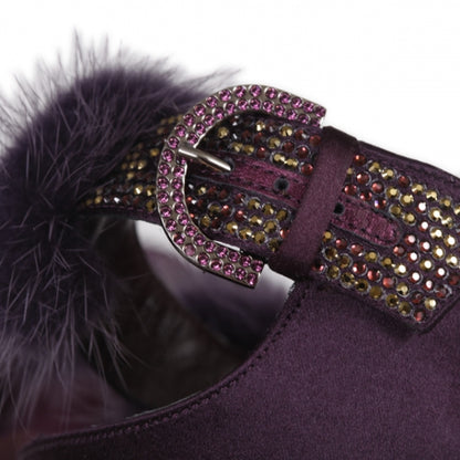 FASHIONPHILE RENECAOVILLASwarovskiCrystalMinkPlatformSandals40 8 of 9