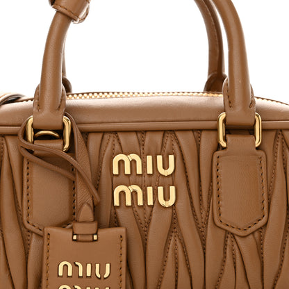 Miu Miu Nappa Matelasse Regular Arcadie Top Handle Bag Caramel 8 of 10