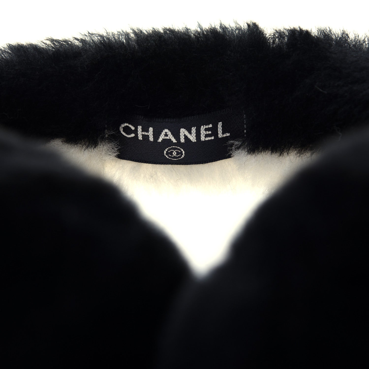 Chanel Shearling CC Ear Muffs Black White 8 of 10