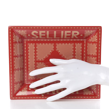 Hermes Porcelain Sellier Change Tray Rouge Or 2 of 5