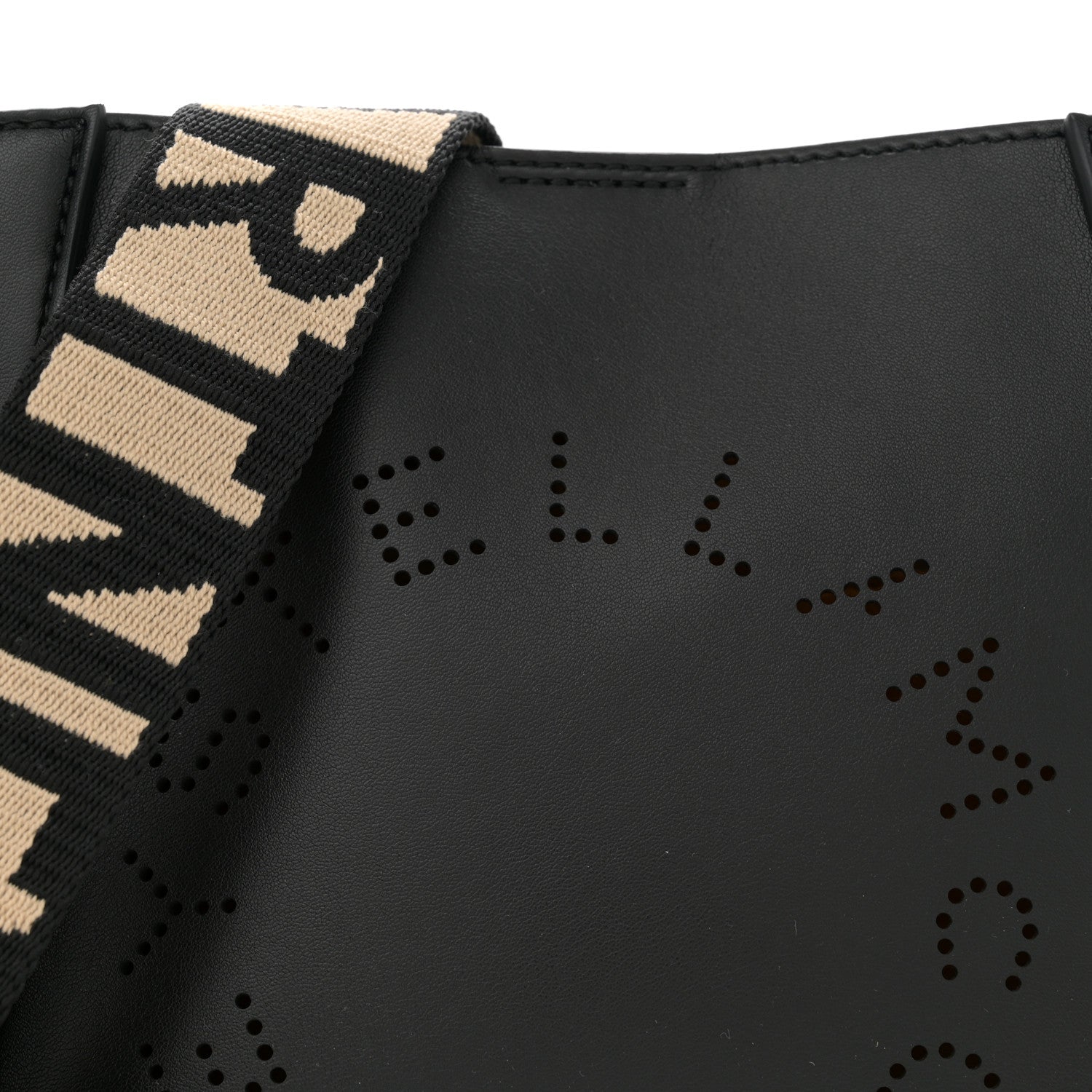 Stella McCartney Eco Alter Nappa Perforated Logo Mini Crossbody Black 7 of 9