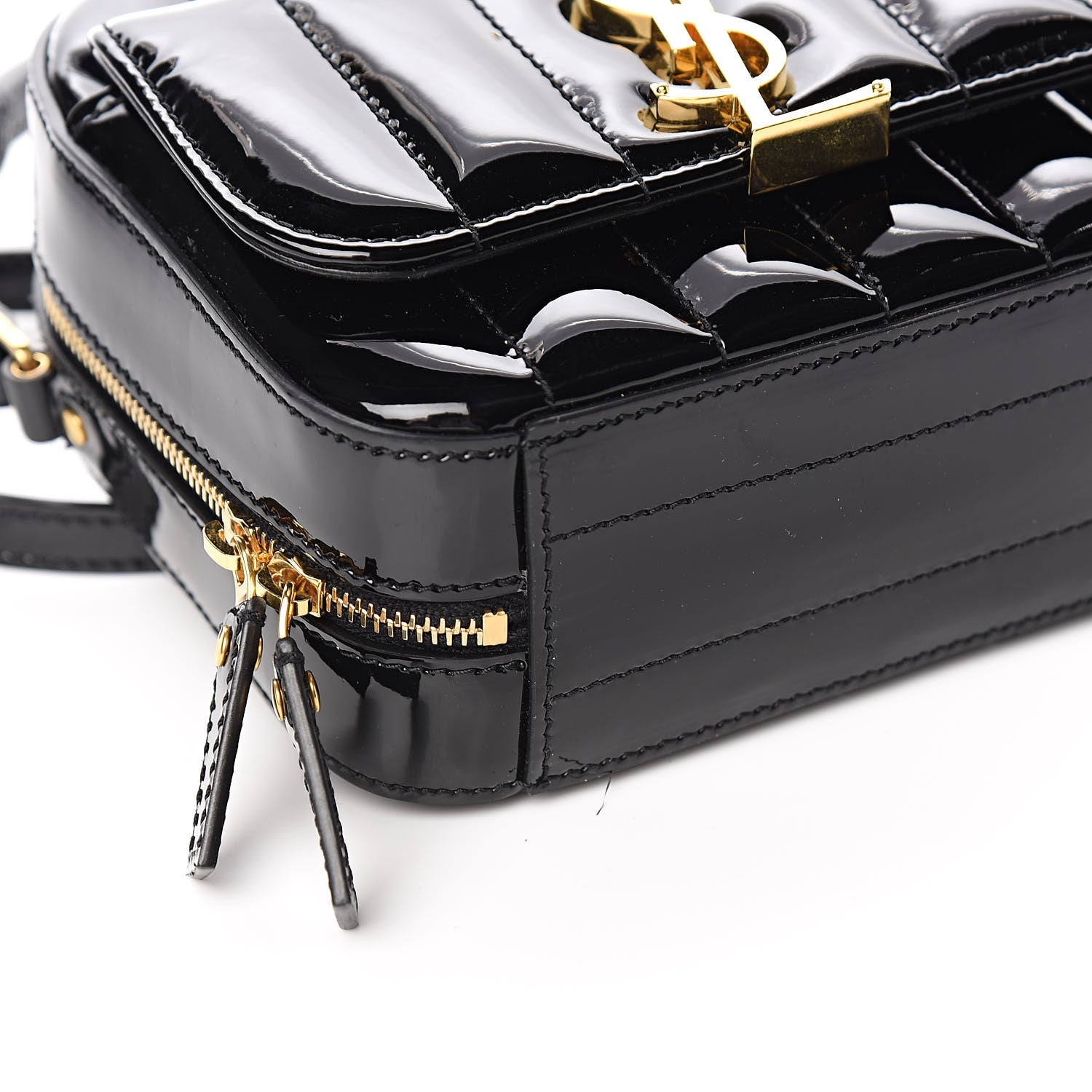 Saint Laurent Patent Matelasse Monogram Toy Vicky Camera Bag Black 8 of 11