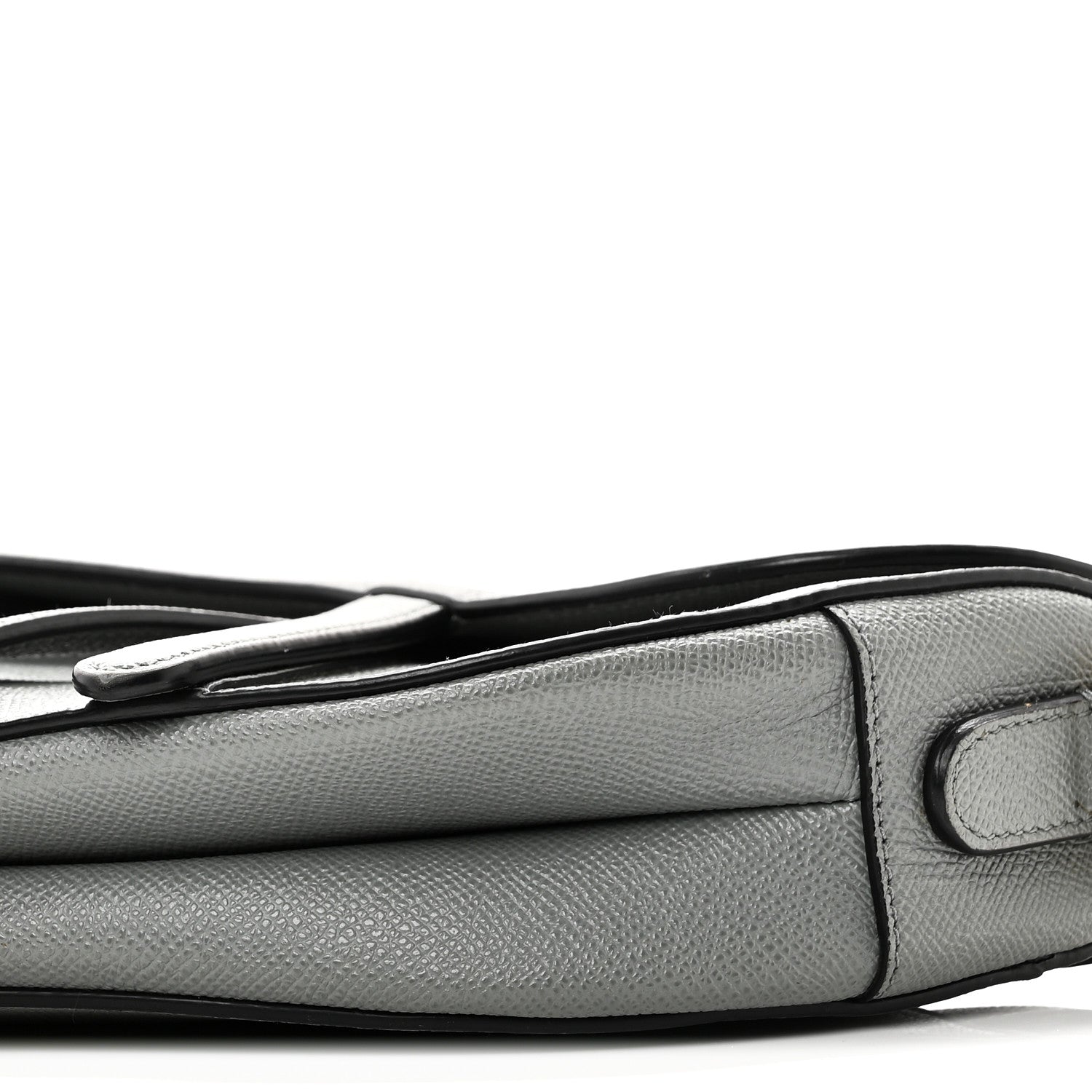 Christian Dior Grained Calfskin Saddle Bag Grey Stone 10 of 10