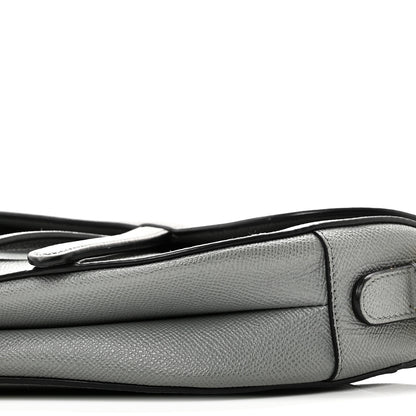 Christian Dior Grained Calfskin Saddle Bag Grey Stone 10 of 10
