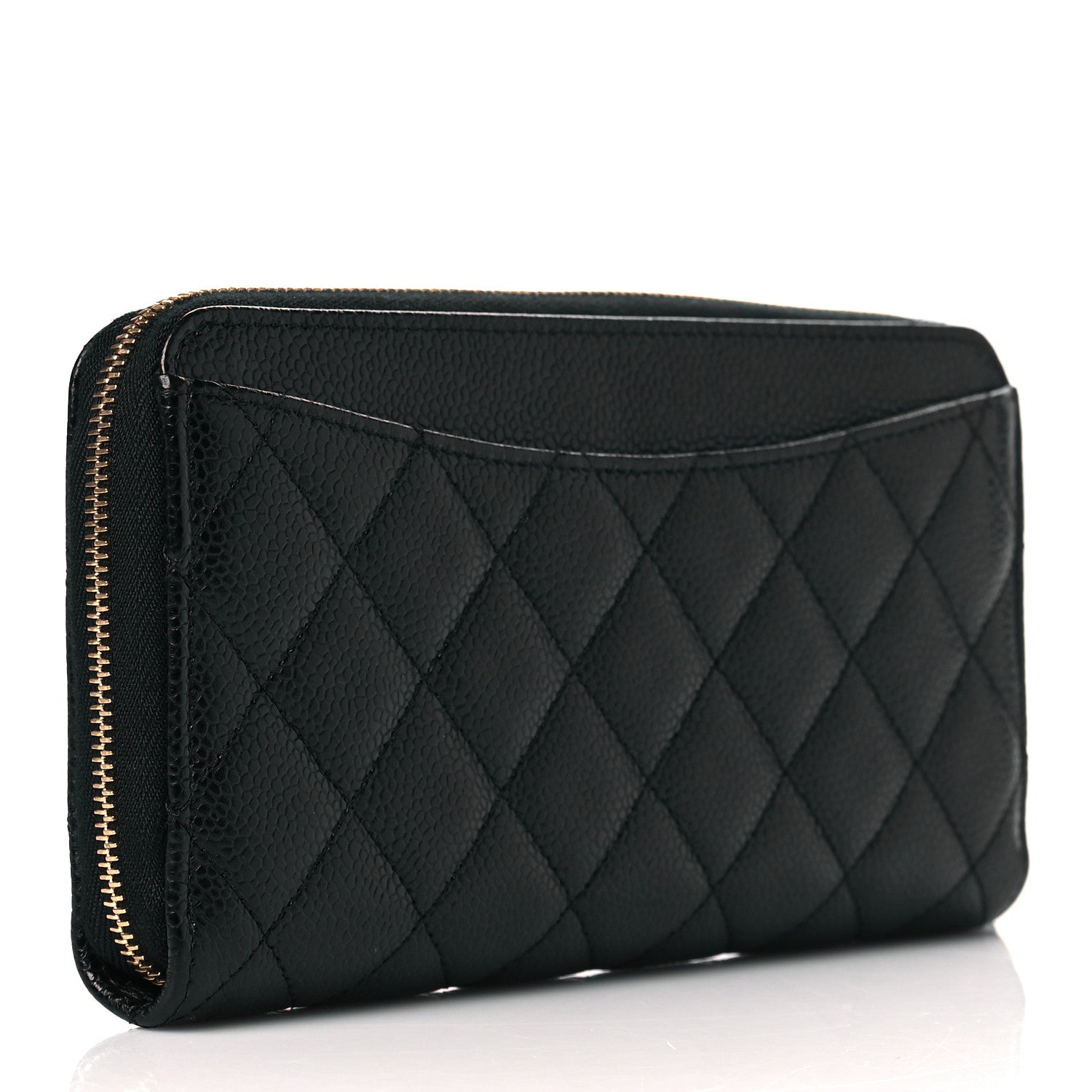 Chanel Caviar Quilted Large Gusset Zip Around Wallet Black 3 of 11