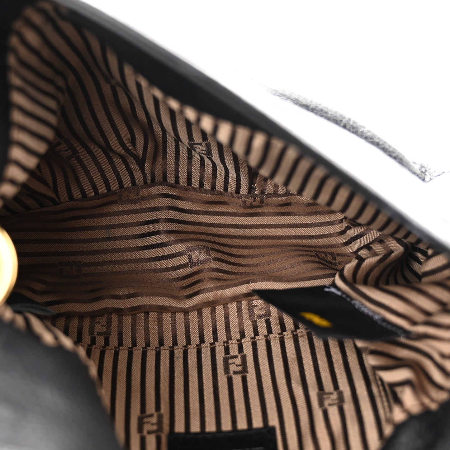 Vitello Flamingo Fendista Pouchette Crossbody Black