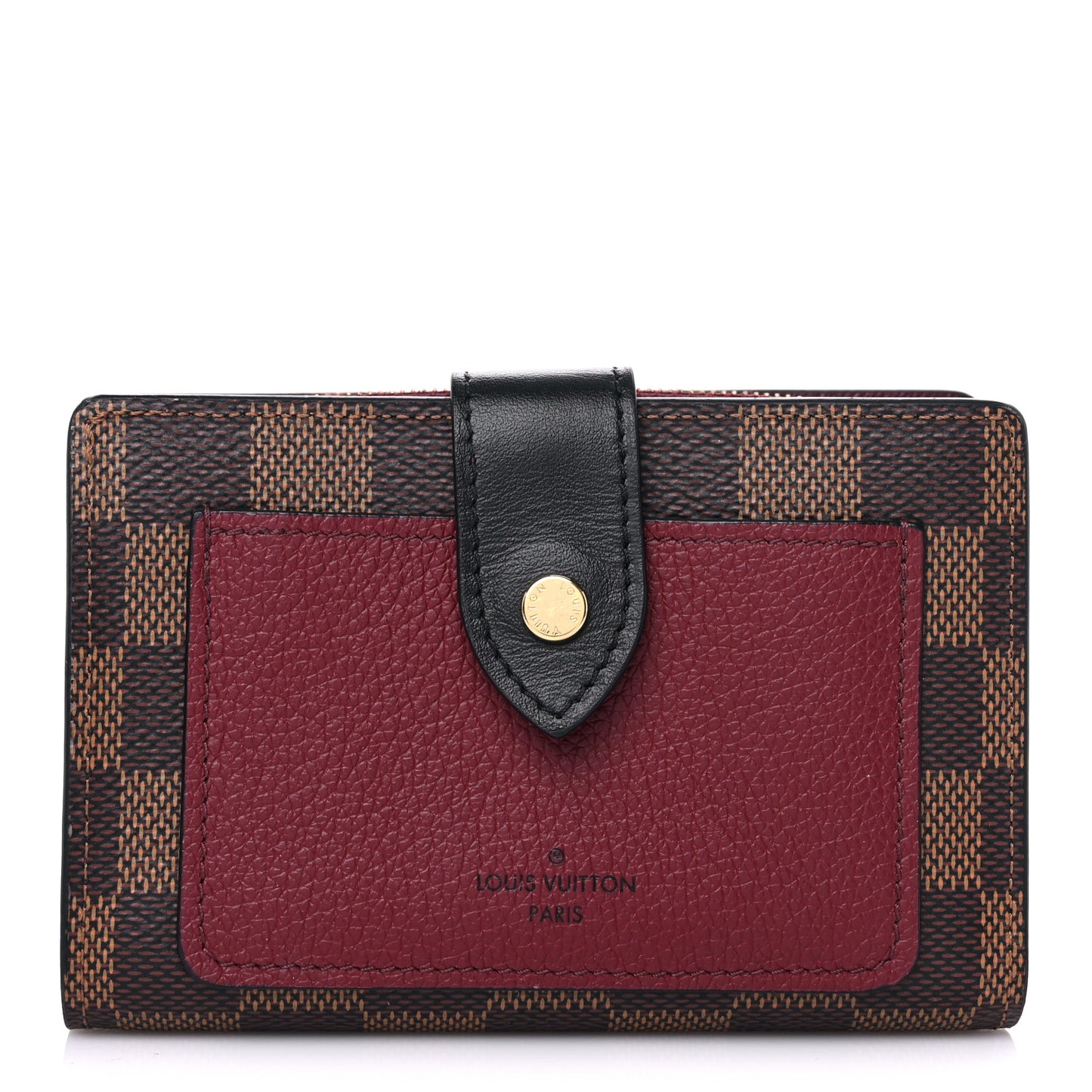 Damier Ebene Juliette Wallet Bordeaux Black