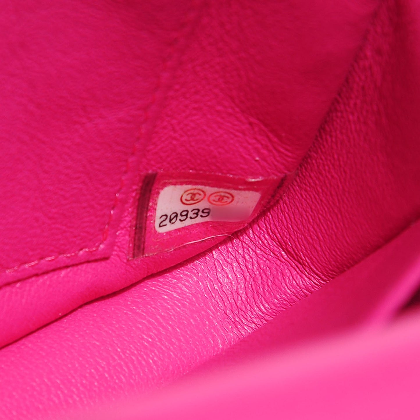 Lambskin Chevron Quilted Extra Mini Flap Dark Pink