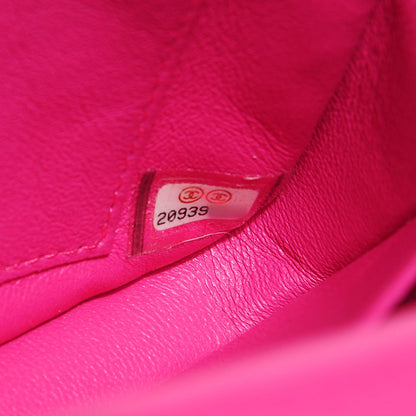 Chanel Lambskin Chevron Quilted Extra Mini Flap Dark Pink 7 of 8