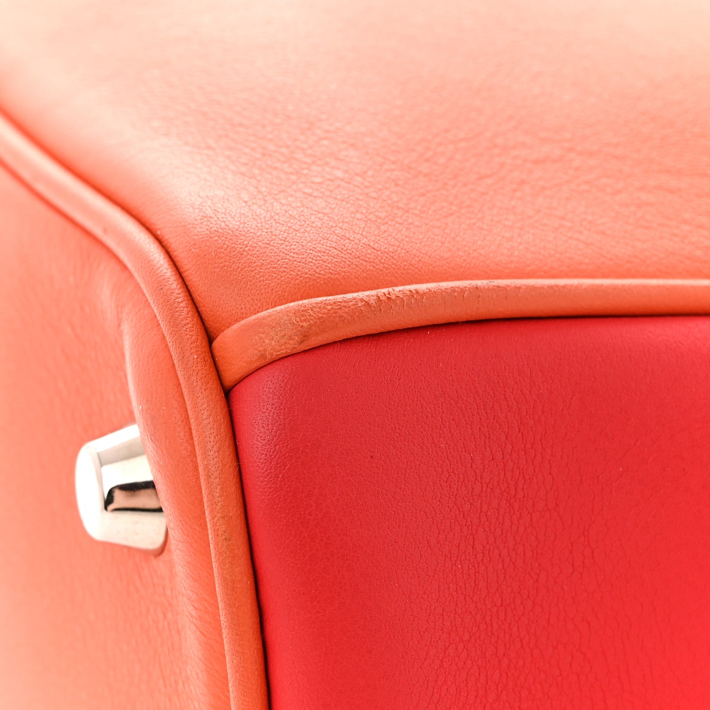 Smooth Calfskin Medium Tri-Color Diorissimo Tote Orange Fuchsia Red