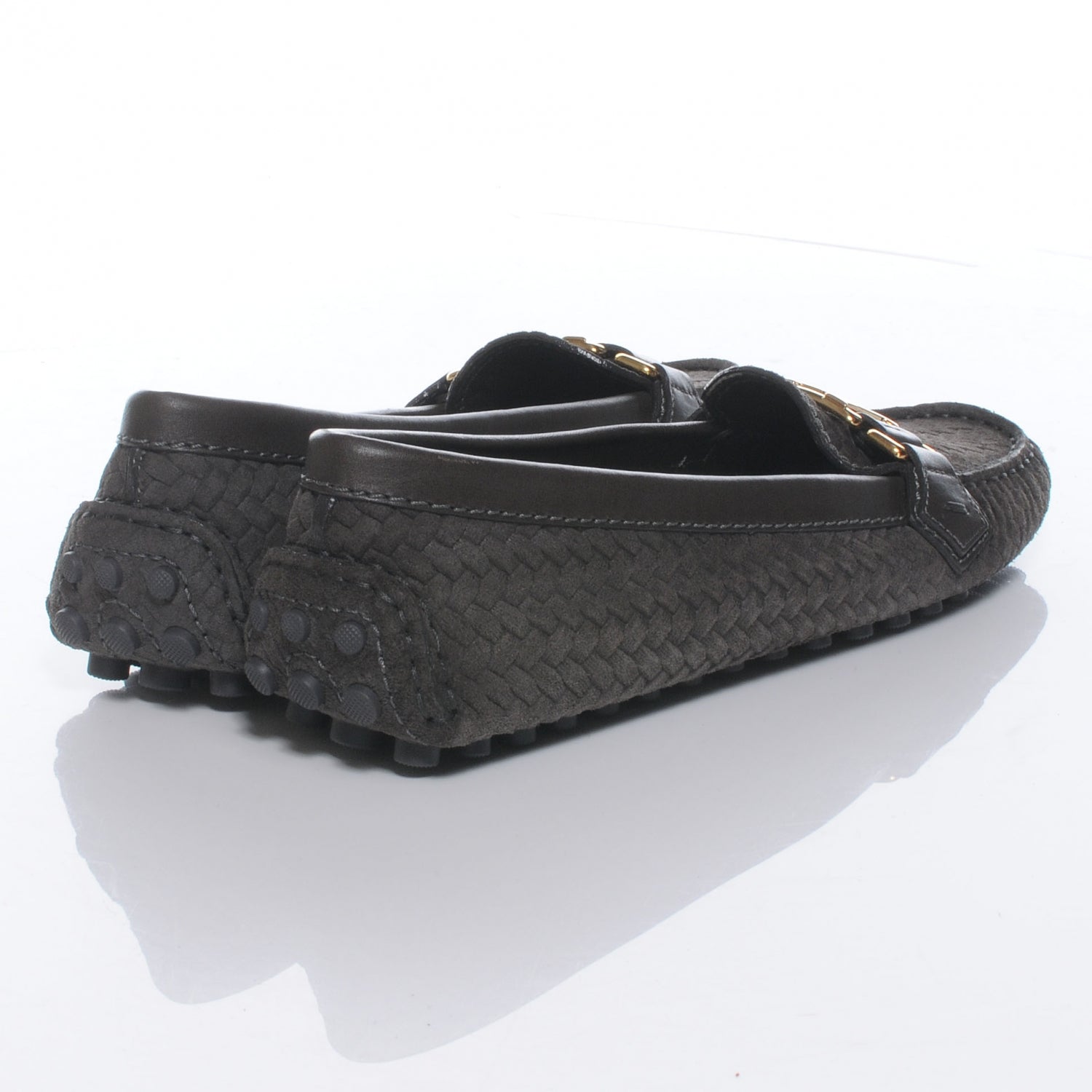 Louis Vuitton Oxford Loafers Suede Calf 36.5 Grey 4 of 7