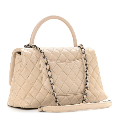 Chanel Caviar Quilted Small Coco Handle Flap Light Beige 3 of 11
