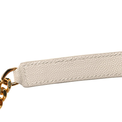 Saint Laurent Grain De Poudre Textured Mixed Matelasse Medium Triquilt Monogram Satchel Crema Soft 12 of 13