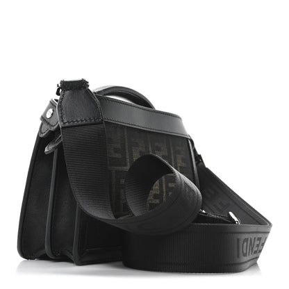 Fendi Eclissi Jacquard Vitello King FF Peekaboo I See U X Cross Satchel Tobacco Moro Black 3 of 9