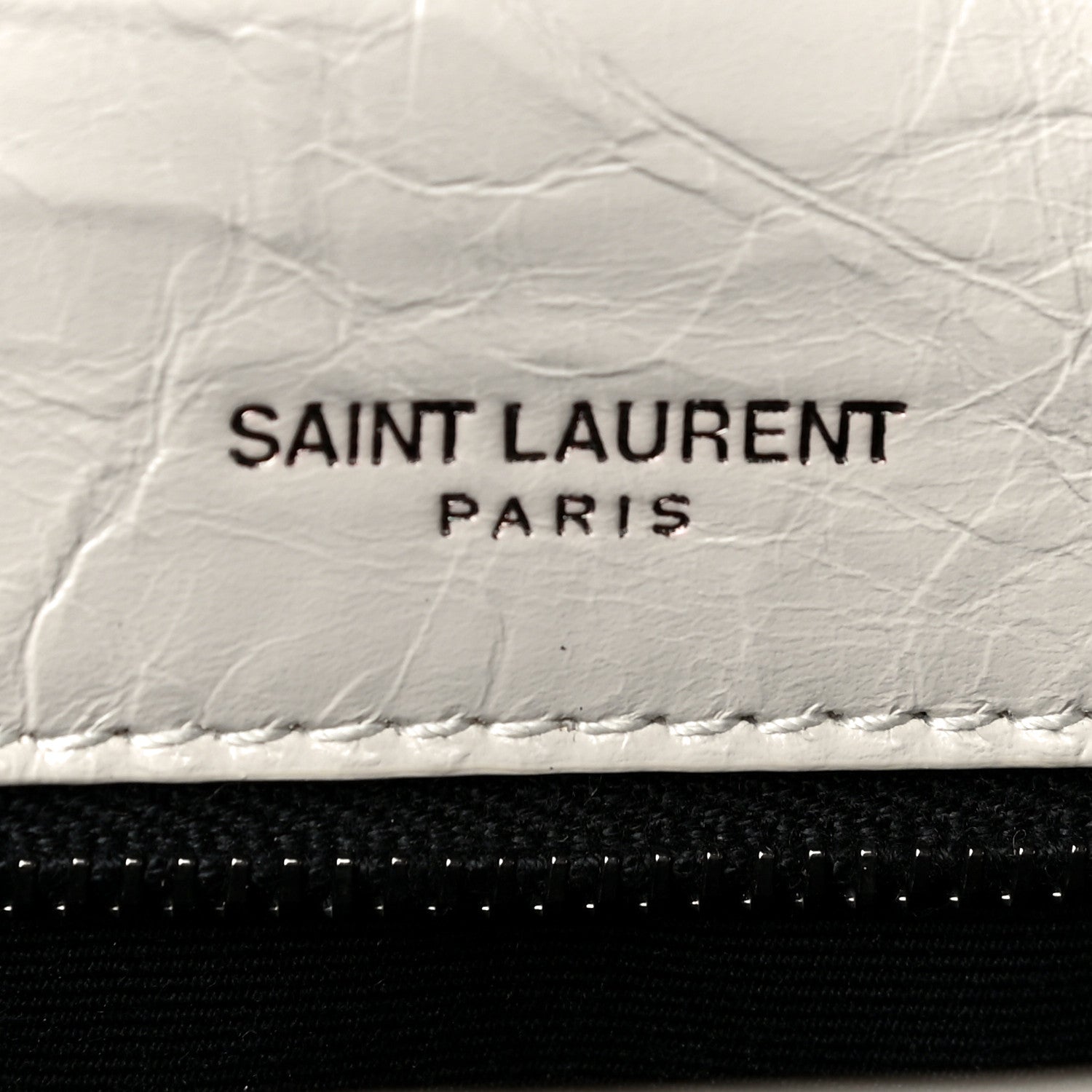 Saint Laurent Crinkled Calfskin Matelasse Monogram Medium Niki Chain Satchel Blanc Vintage 6 of 11