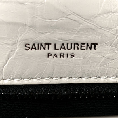Saint Laurent Crinkled Calfskin Matelasse Monogram Medium Niki Chain Satchel Blanc Vintage 6 of 11