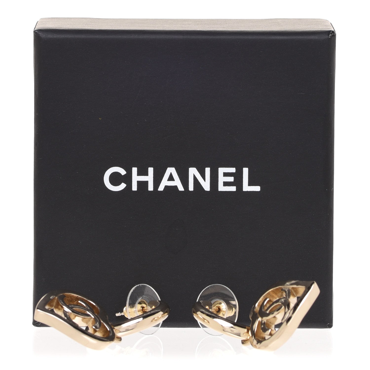 Chanel Metal CC Heart Coco In Love Drop Earrings Gold 5 of 5
