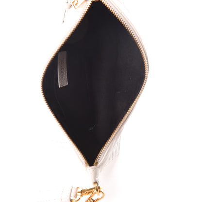 Versace Calfskin Quilted Tribute Icon Crossbody Flat Pouch White 7 of 10