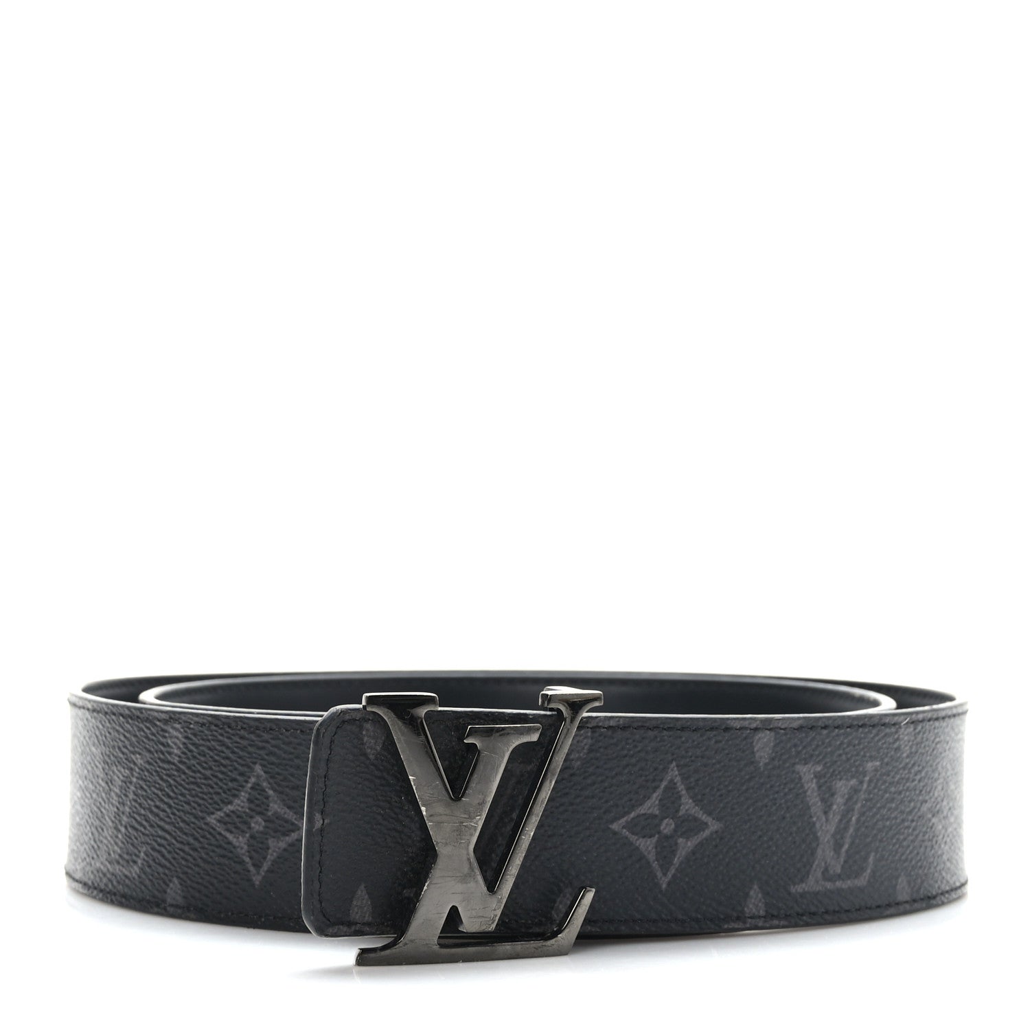 Louis Vuitton Monogram Eclipse Taigarama 40mm LV Initiales Reversible Belt 95 38 Black 1 of 6