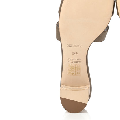 Hermes Epsom Oasis Sandals 37.5 Etoupe 6 of 9