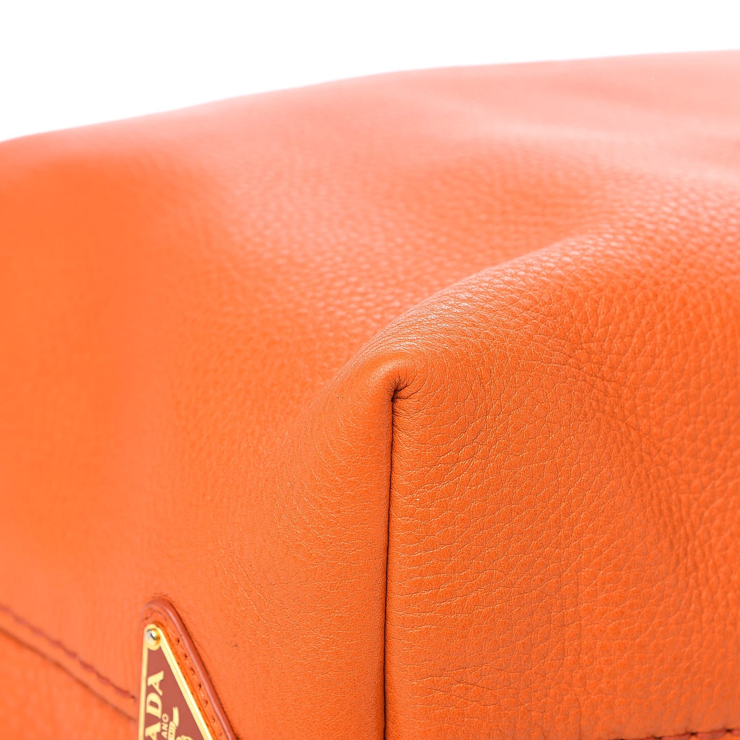 Vitello Daino Logo Shopping Tote Papaya
