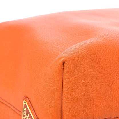 Prada Vitello Daino Logo Shopping Tote Papaya 9 of 14