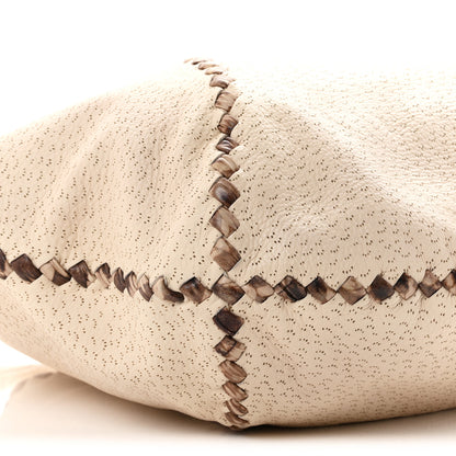 Bottega Veneta Cervo Deerskin Perforated Pekary Hobo Cream 9 of 10