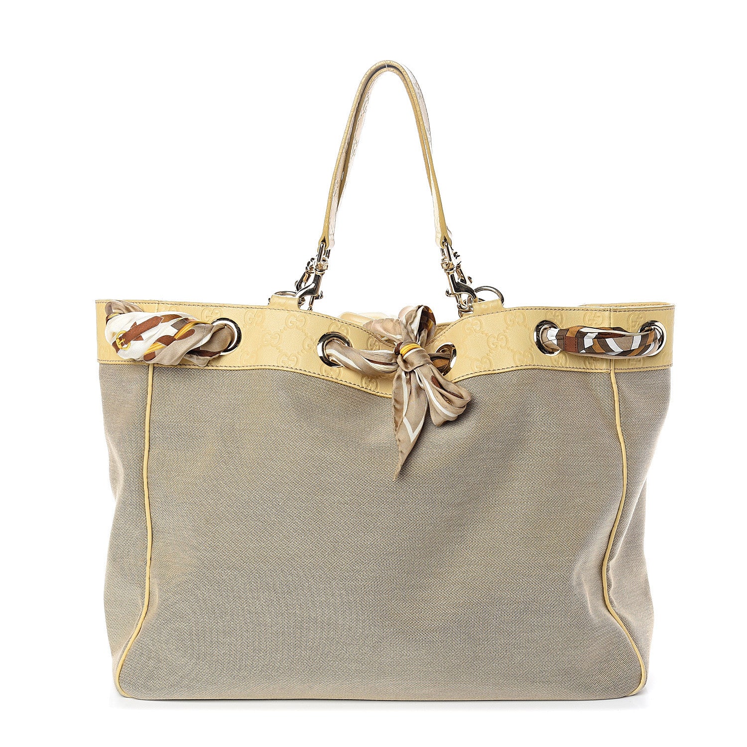 Gucci Canvas Guccissima Large Positano Tote Beige 1 of 12