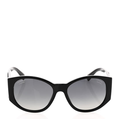 Chanel Acetate Polarized Oval Sunglasses 5411-A Black 2 of 8
