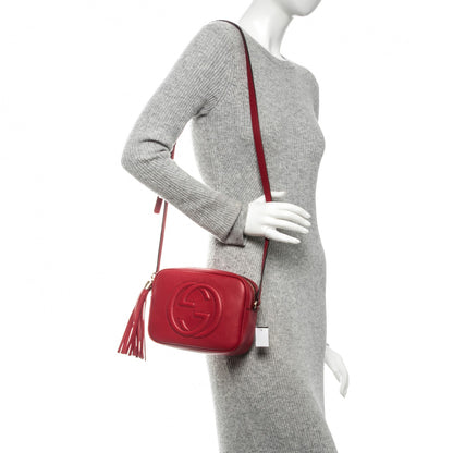 Gucci Pebbled Calfskin Small Soho Disco Bag Tabasco Red 2 of 7
