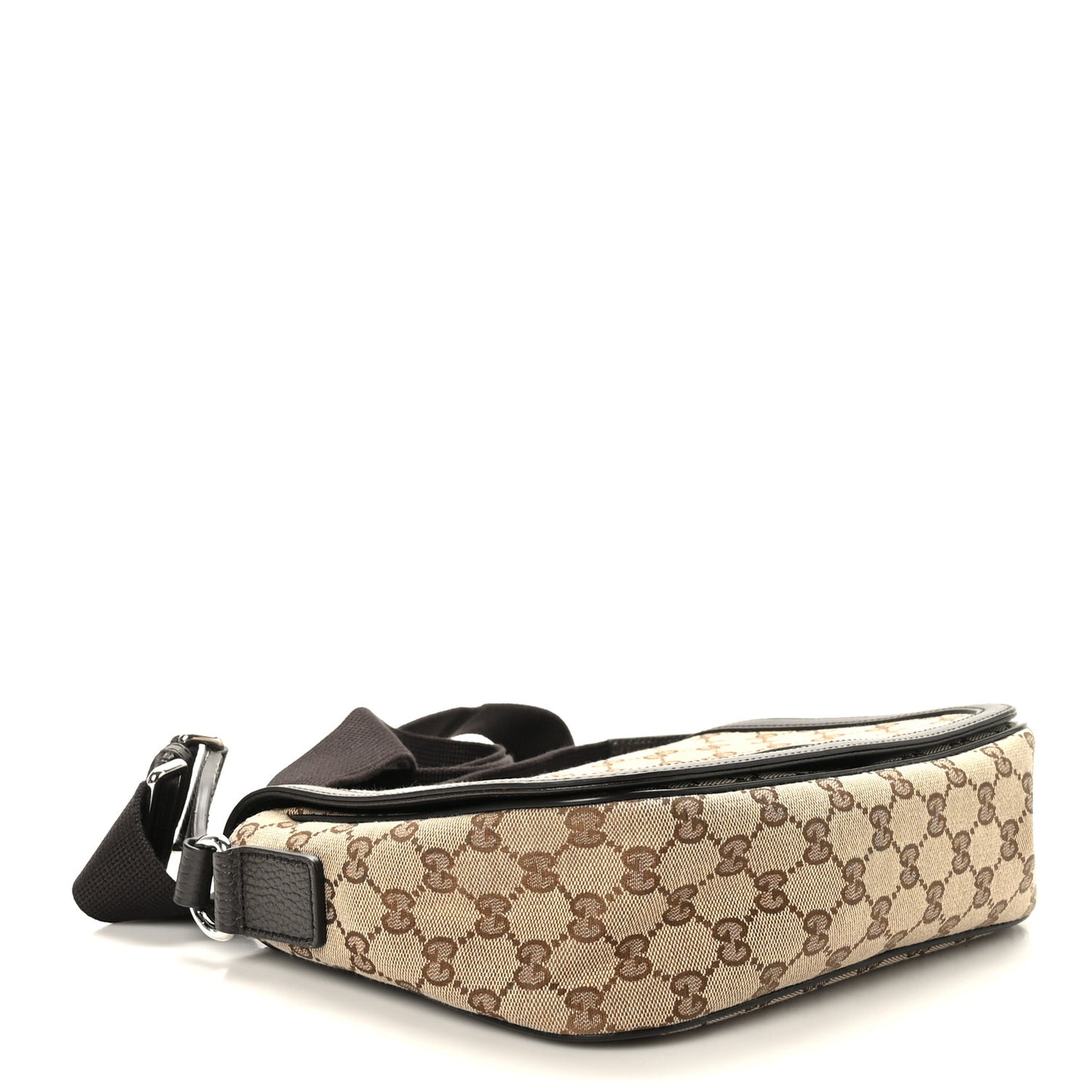 Monogram Flap Messenger Bag Beige Dark Brown