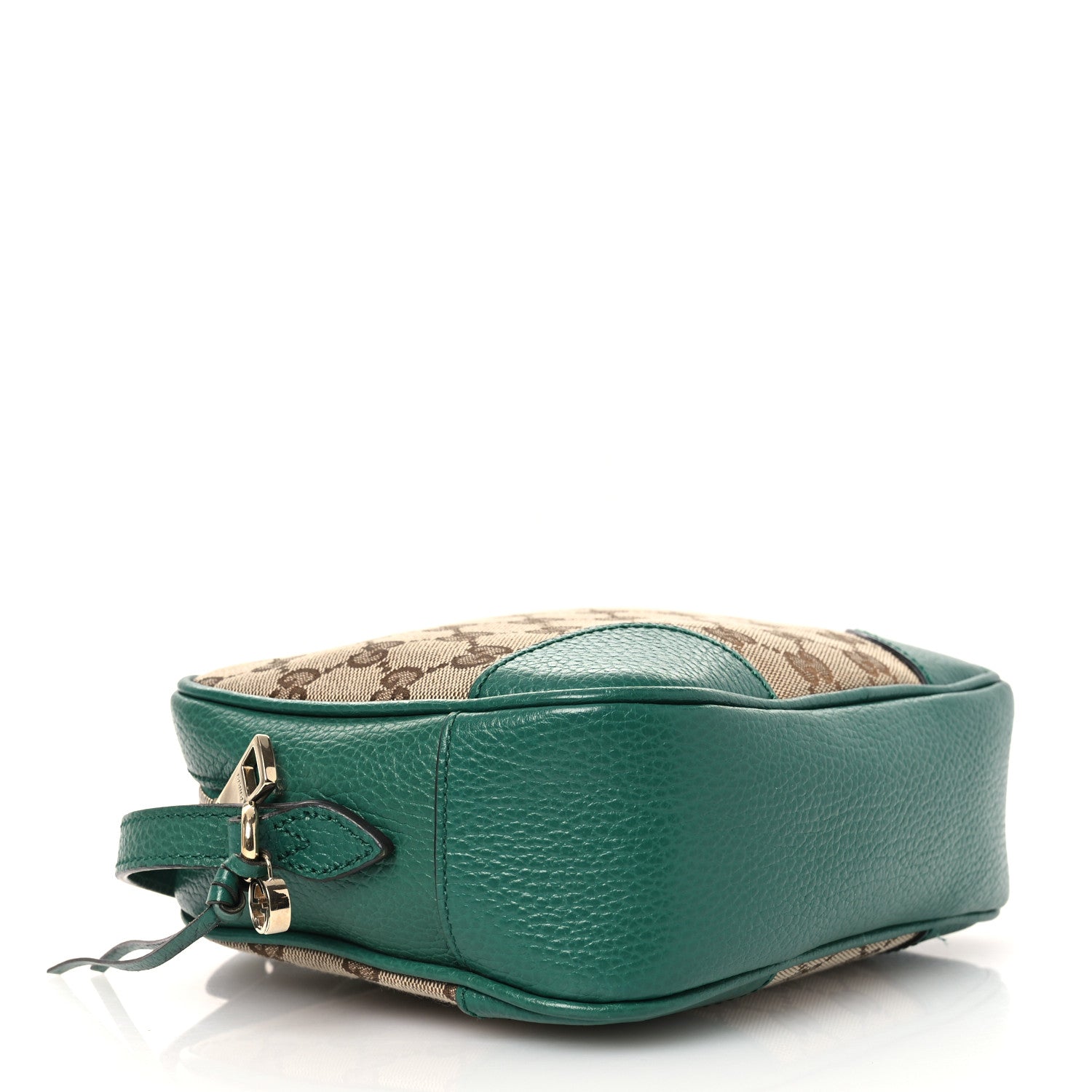 Gucci Monogram Dollar Calfskin Mini Bree Messenger Bag Beige Ebony Emerald 4 of 14