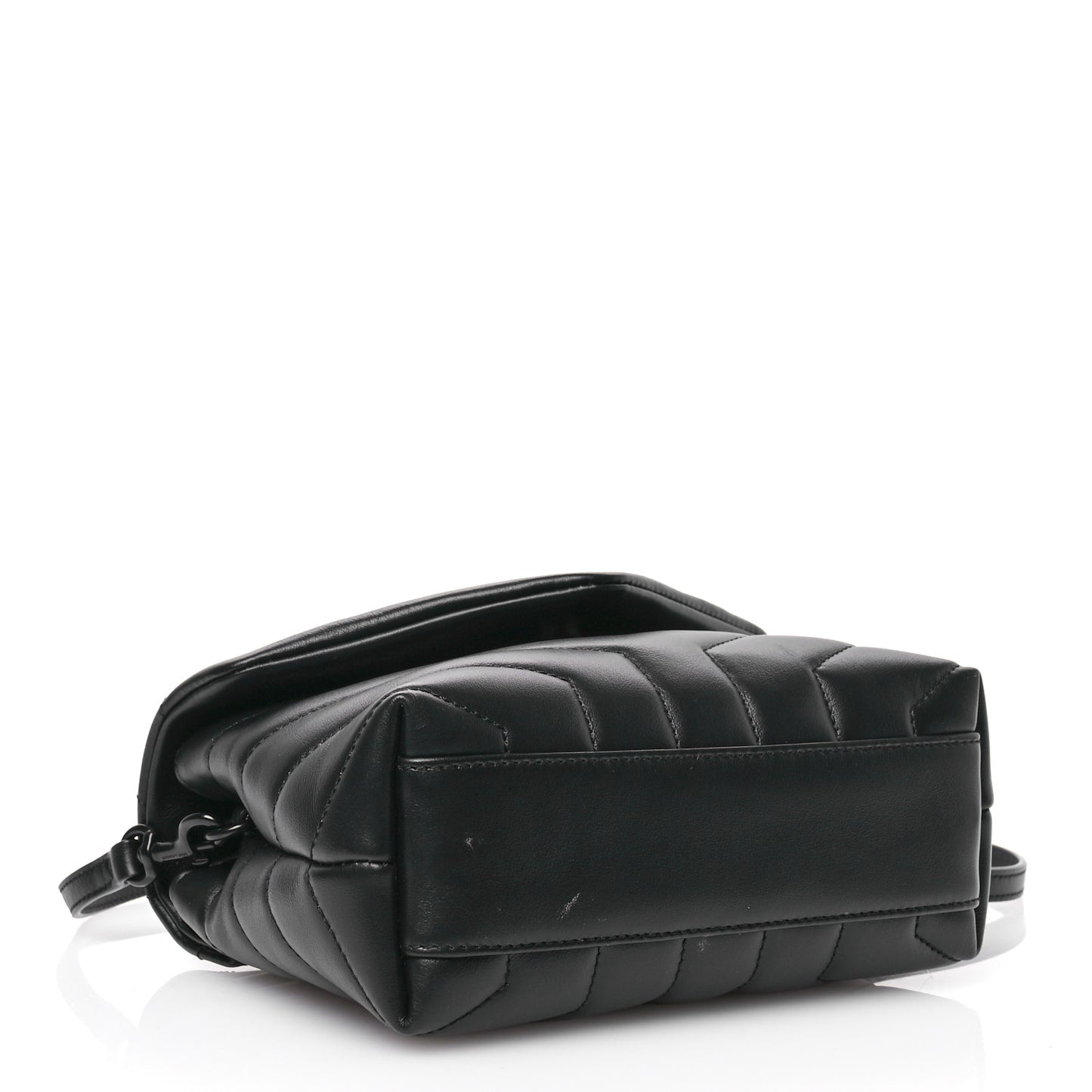 Calfskin Y Quilted Monogram Monochrome Toy Loulou Crossbody Bag Black