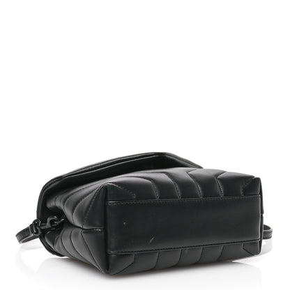 Saint Laurent Calfskin Y Quilted Monogram Monochrome Toy Loulou Crossbody Bag Black 4 of 11
