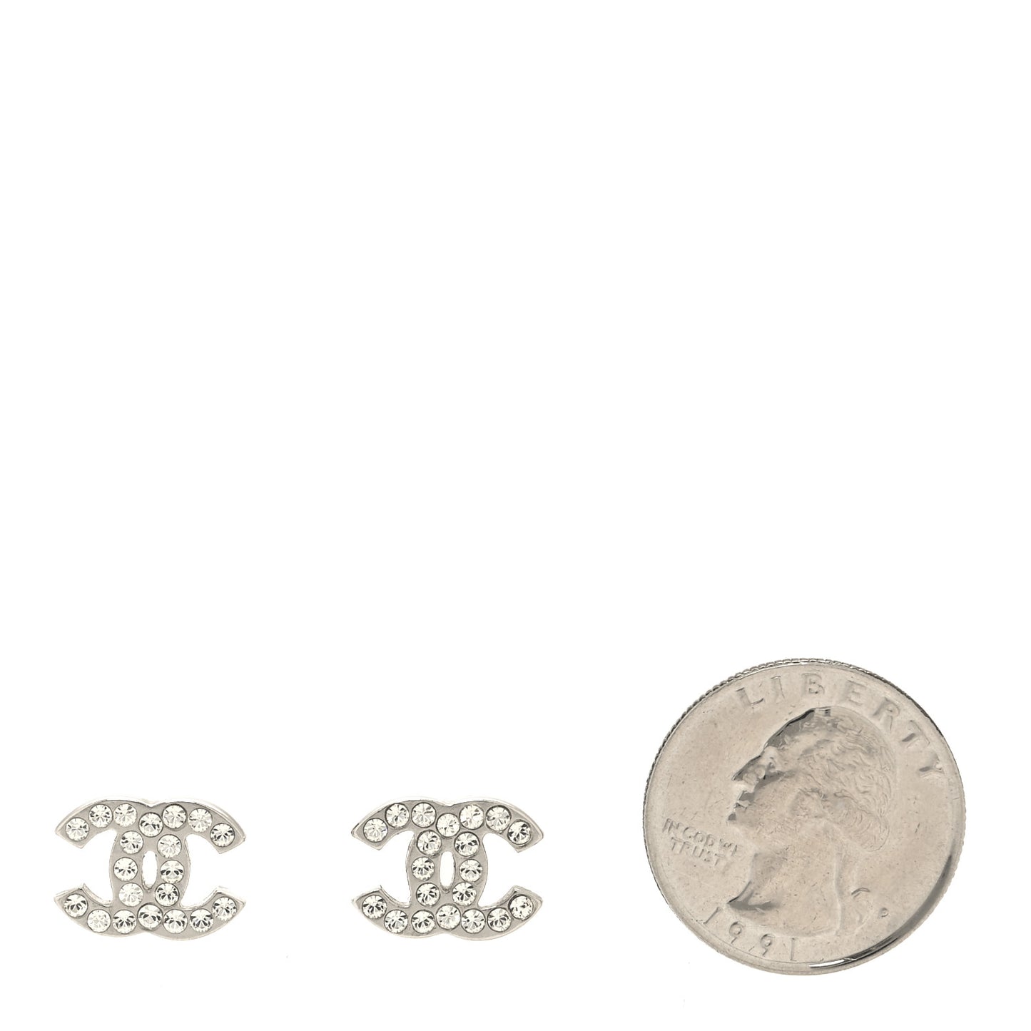 Crystal CC Earrings Silver