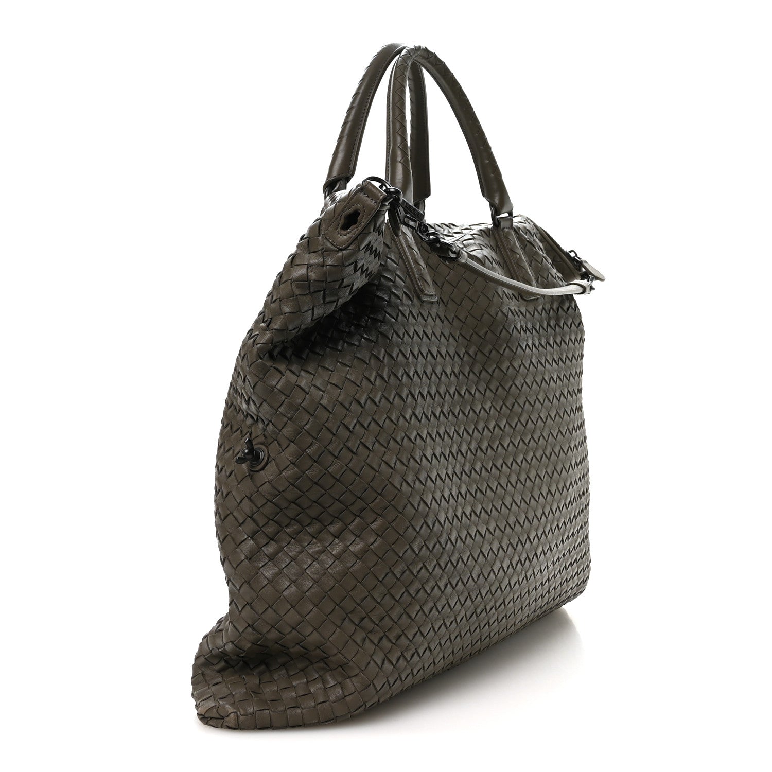 Bottega Veneta Nappa Intrecciato Maxi Convertible Tote Steel 4 of 12