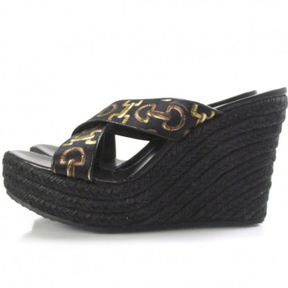 Gucci Espadrille Wedges Black 7 2 of 8