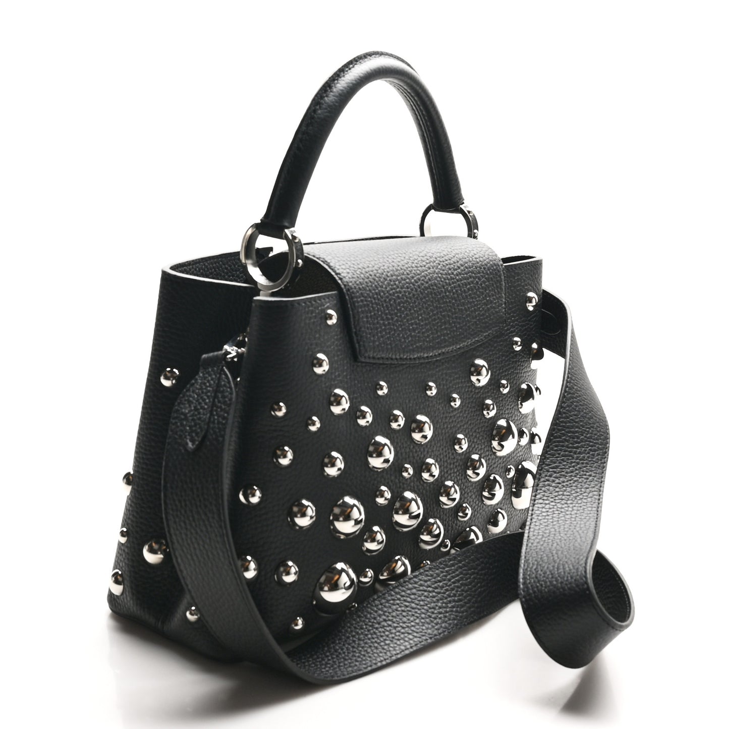 LV X YK Taurillon Brass Metal Dots Capucine MM Black